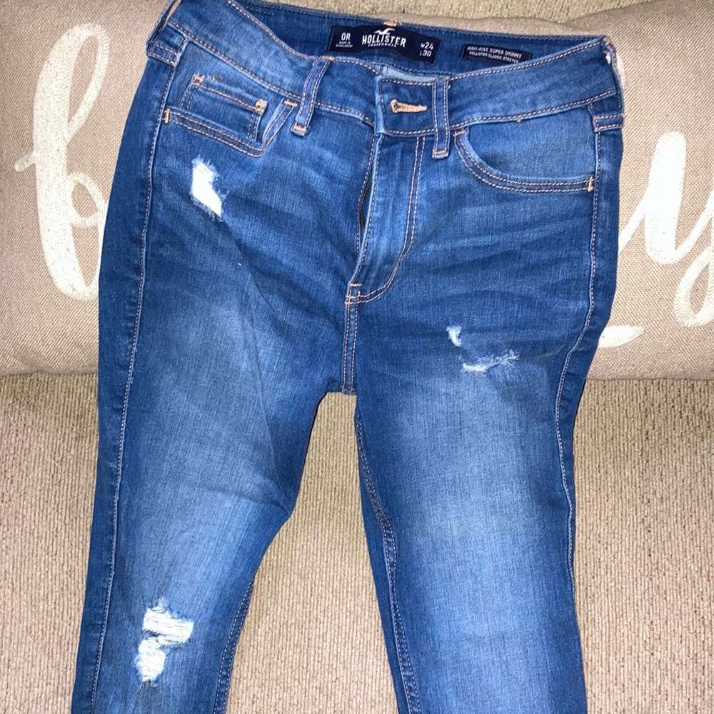 blue high-rise skinny stretchy jean-leggings 0R